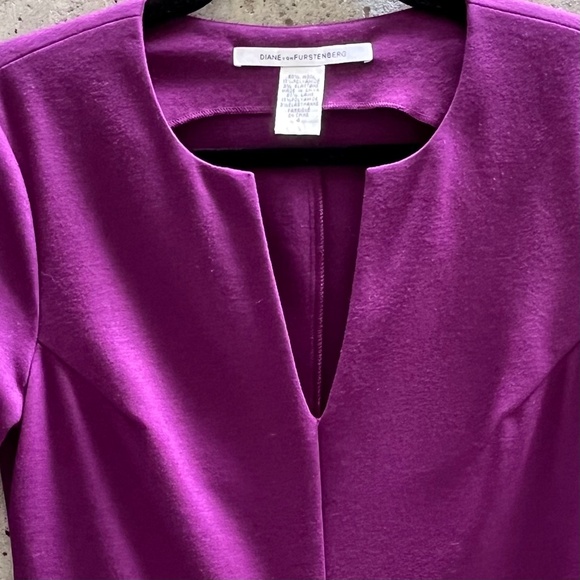 Diane von Furstenberg (DVF) Aurora Wool Sheath Dress, Plum, Size 4 - Picture 5 of 15